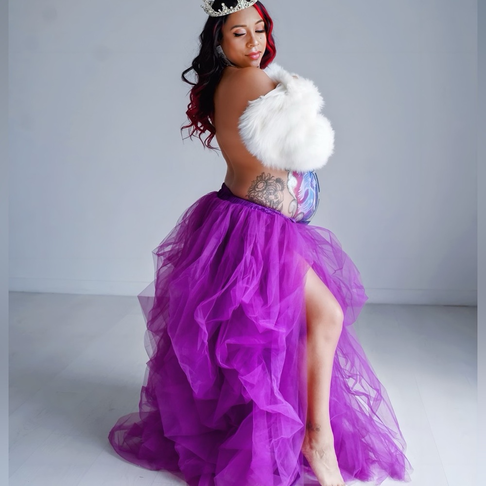 Long Maxi Tulle Special Occasion Bustle Night Out Skirt